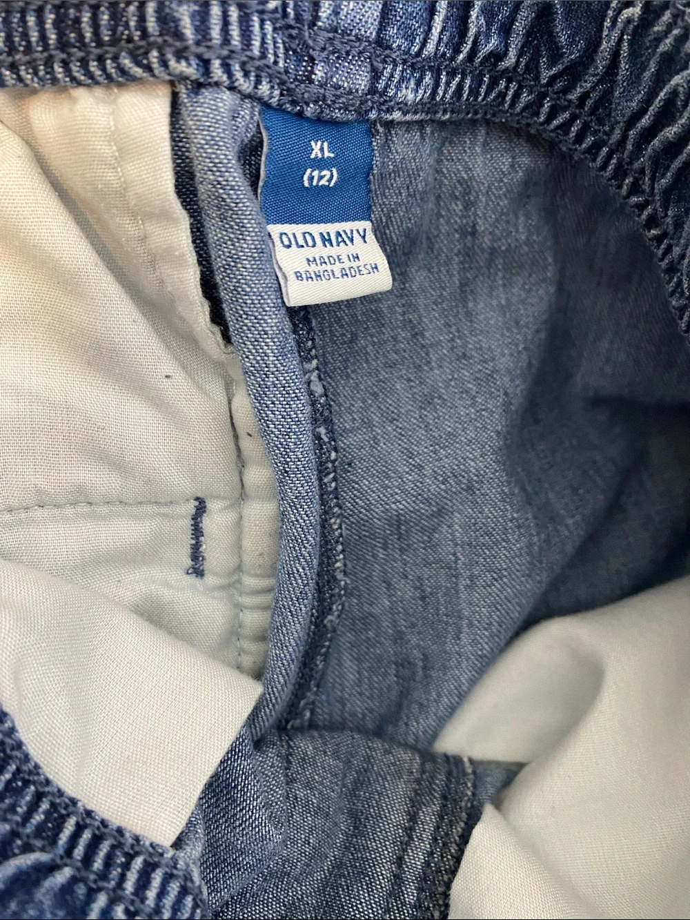 Old Navy Blue Denim Drawstring Jean Denim Jorts Shorts
